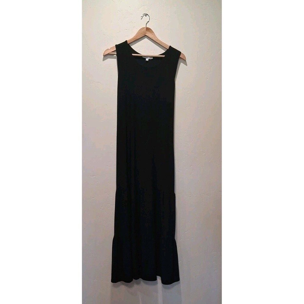 AnnaLee & Hope Women's‎ Size L Black Tiered Tank Maxi Dress Slinky Stretchy Goth